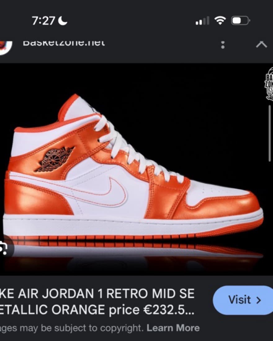 Nike Orange Shiny Jordans - Image 2