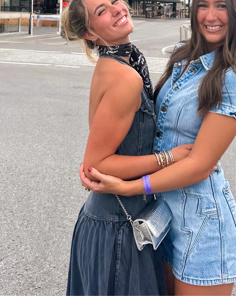 Backless Halter Black Denim Maxi Dress - Image 3