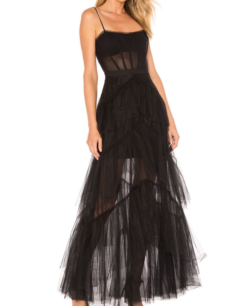 Corset Tulle Gown Black - Image 1