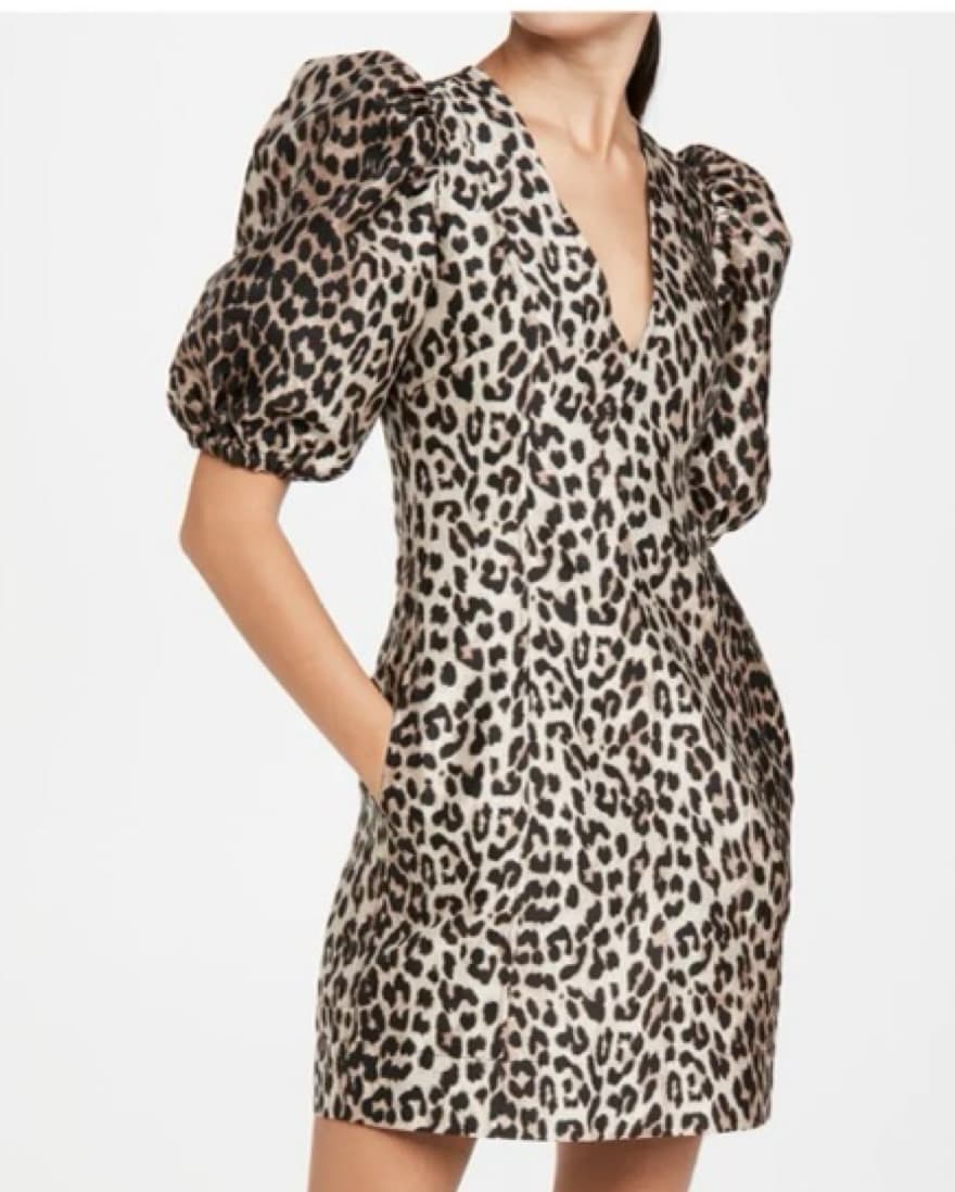 Ganni Animal Print Mini Dress - Image 3
