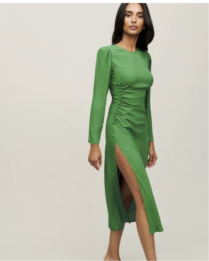 Reformation Green Midi Dress - Image 4