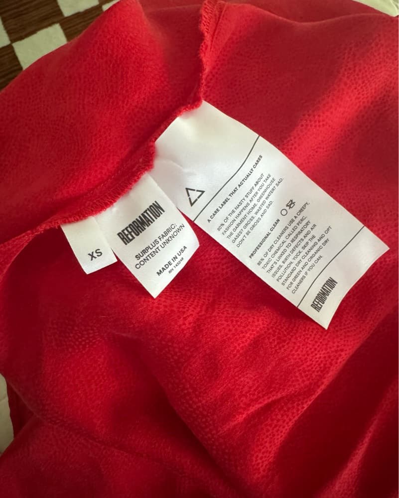 Reformation Red Silk Dress - Image 5