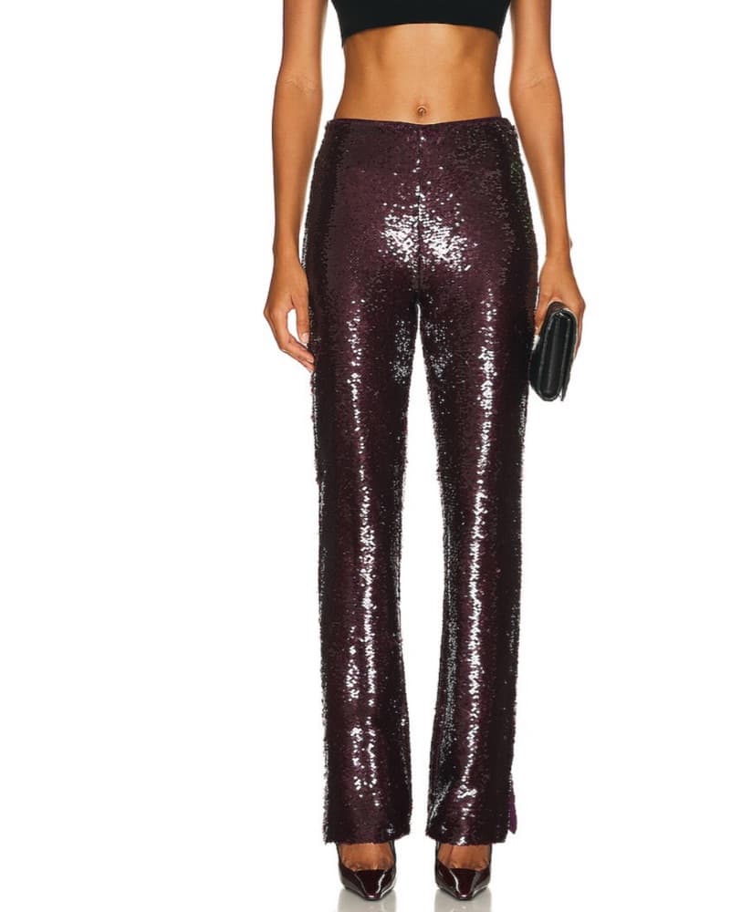 Burgundy Sequin Pants  - Image 1