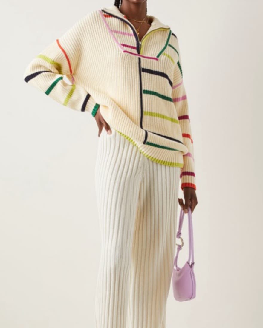 Staud Hampton Oversized Half Zip Sweater - Image 1