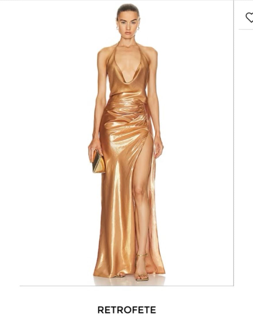 Retrofete Gold Dress - Image 2