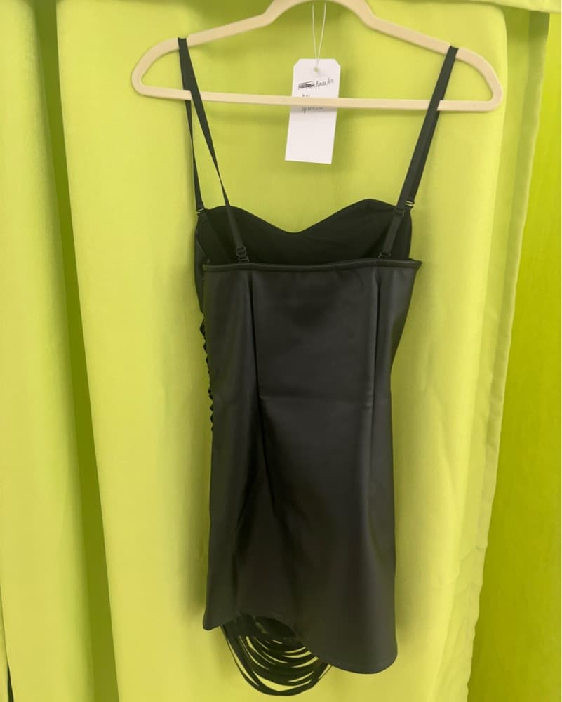 Iahiin Lazer Cut Faux Leather Dress - Image 2