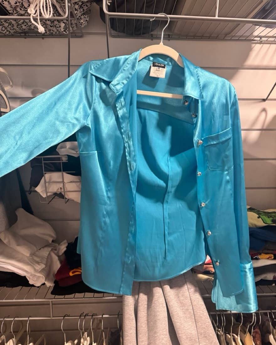 Shiny Blue D&G Button Down - Image 3