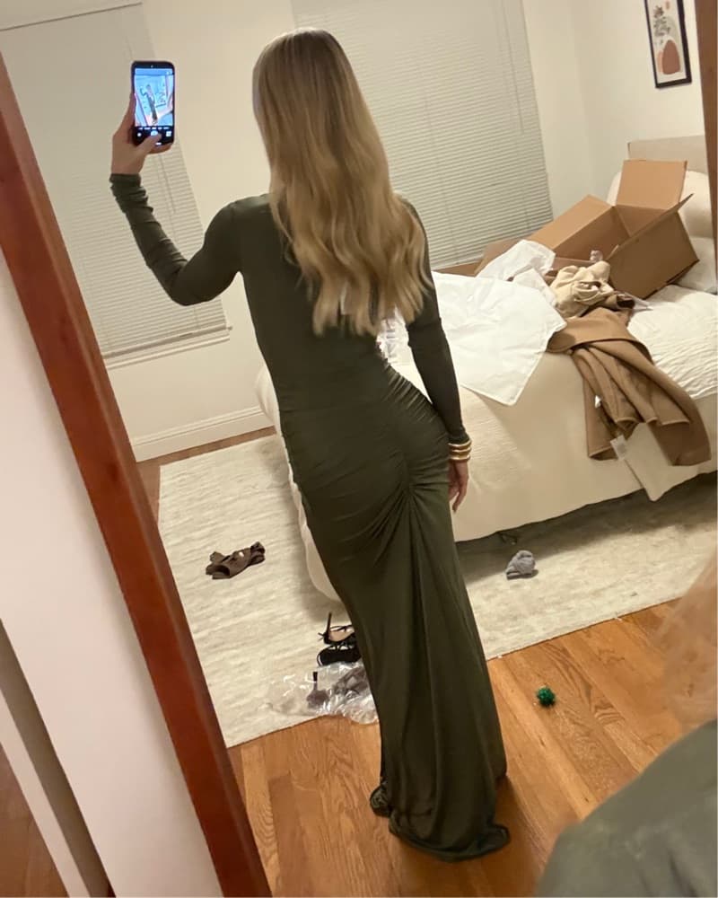 Helsa Long Sleeve Natasha Ruched Dress - Image 2