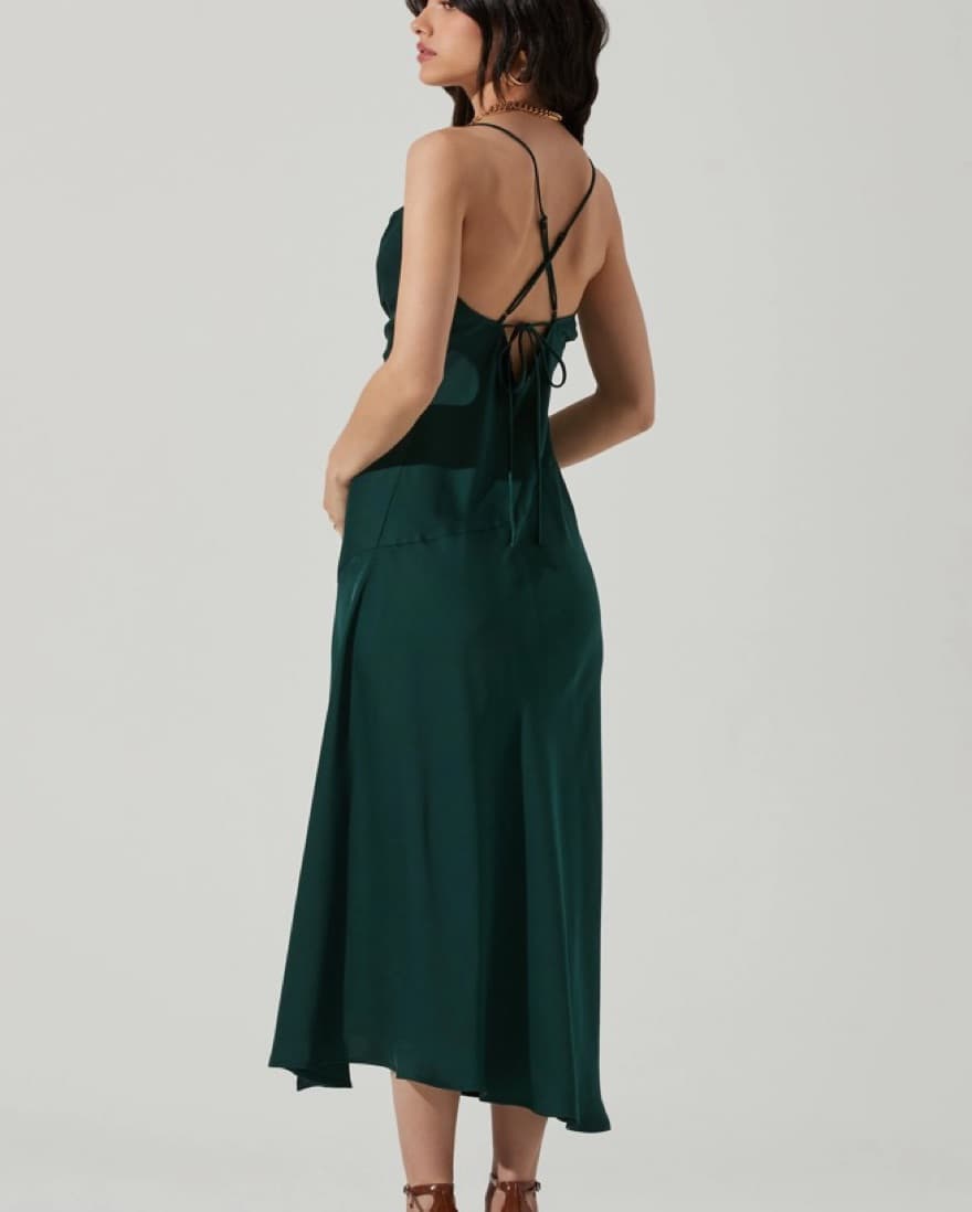 ASTR Hunter Green Gaia Midi Dress - Image 2