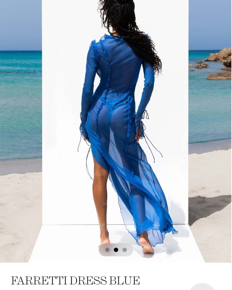 Rat & Boa Blue Sheer Maxi Dress - Image 1