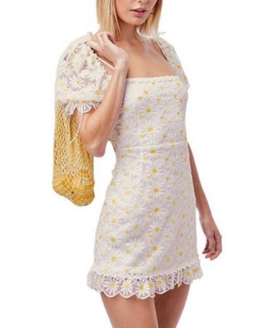 FLL White Daisy Mini Dress - Image 1
