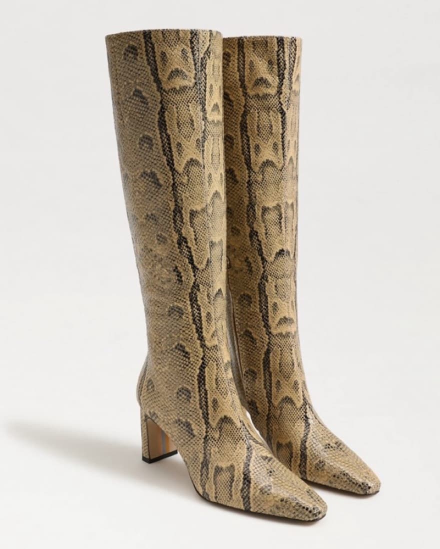 Leather Snakeskin Boots - Image 1