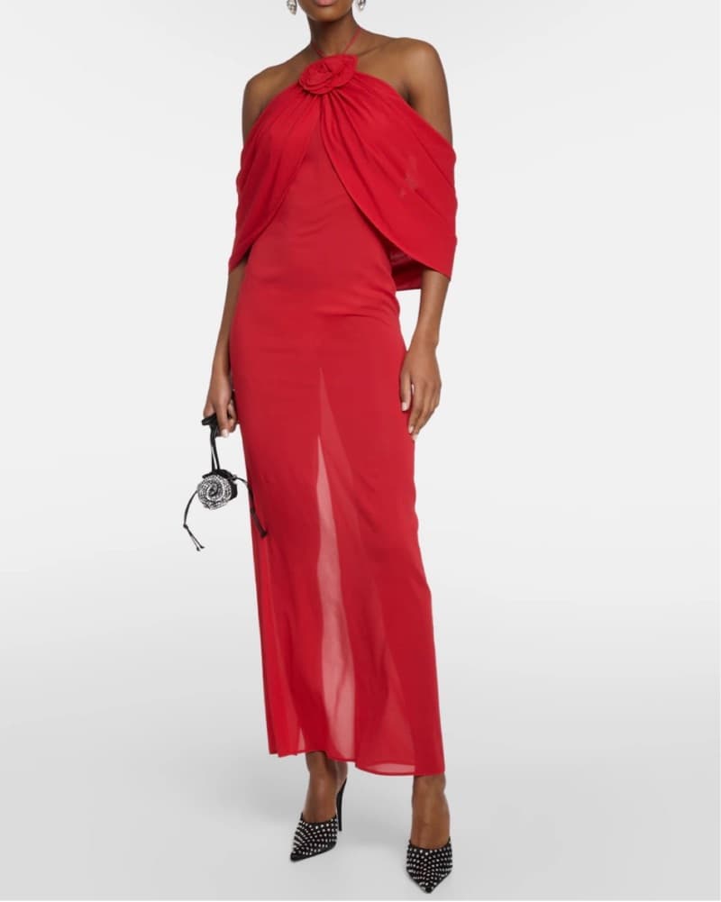 Magda Butrym Floral-Applique Silk Gown - Image 2