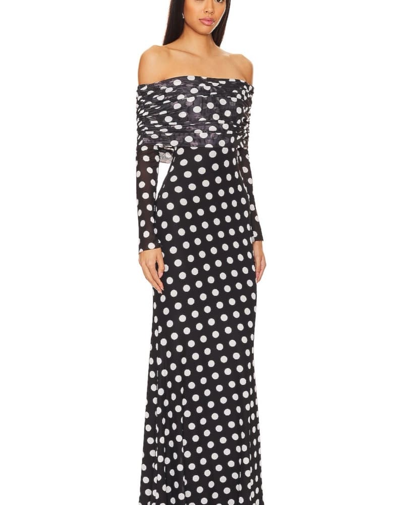 Black And White Polka Dot Dress - Image 2