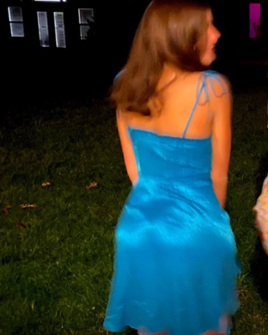 Satin Blue Dress - Image 2