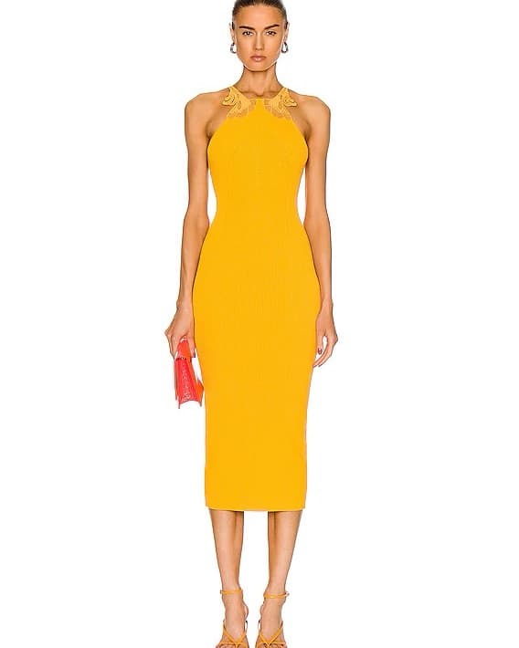 Self Portrait Canary Yellow Midi  - Image 1