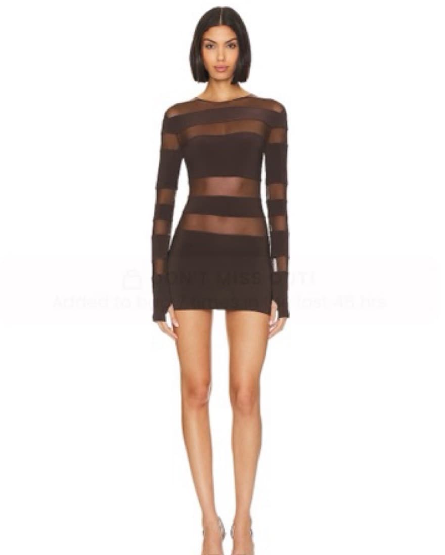 Norma KamaliRevolve Chocolate Mesh Dress - Image 1