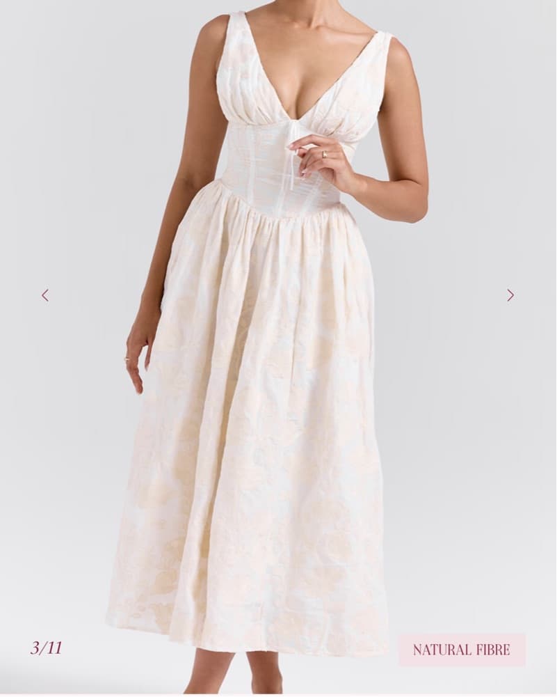 House Of CB Vintage Ivory Flora Dress - Image 1