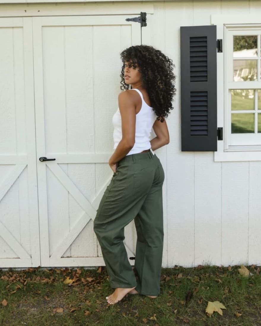 Parke Army Green Cotton Twill Pant - Image 2