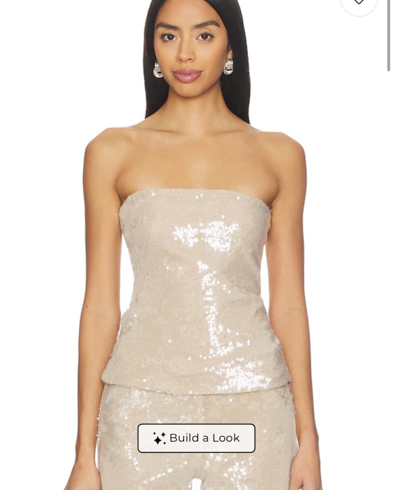 Revolve Ruby Sequin Top In Tan  - Image 1