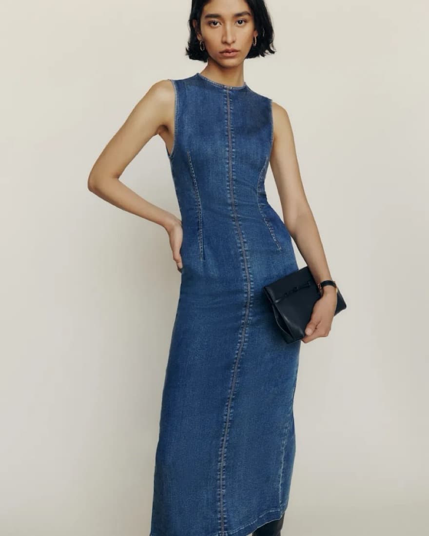 Reformation Kendi Denim Midi Dress - Image 1