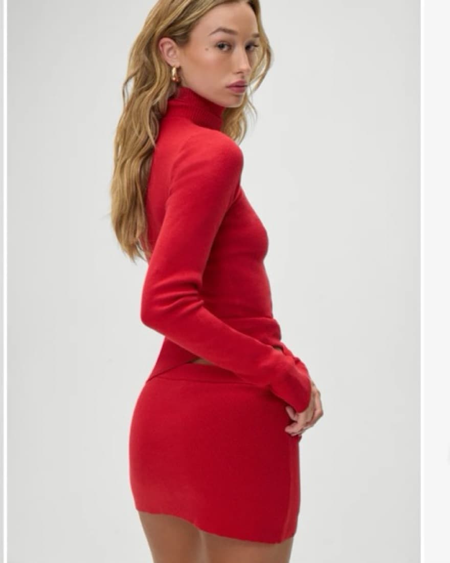 Red Turtleneck and Skirt  - Image 3