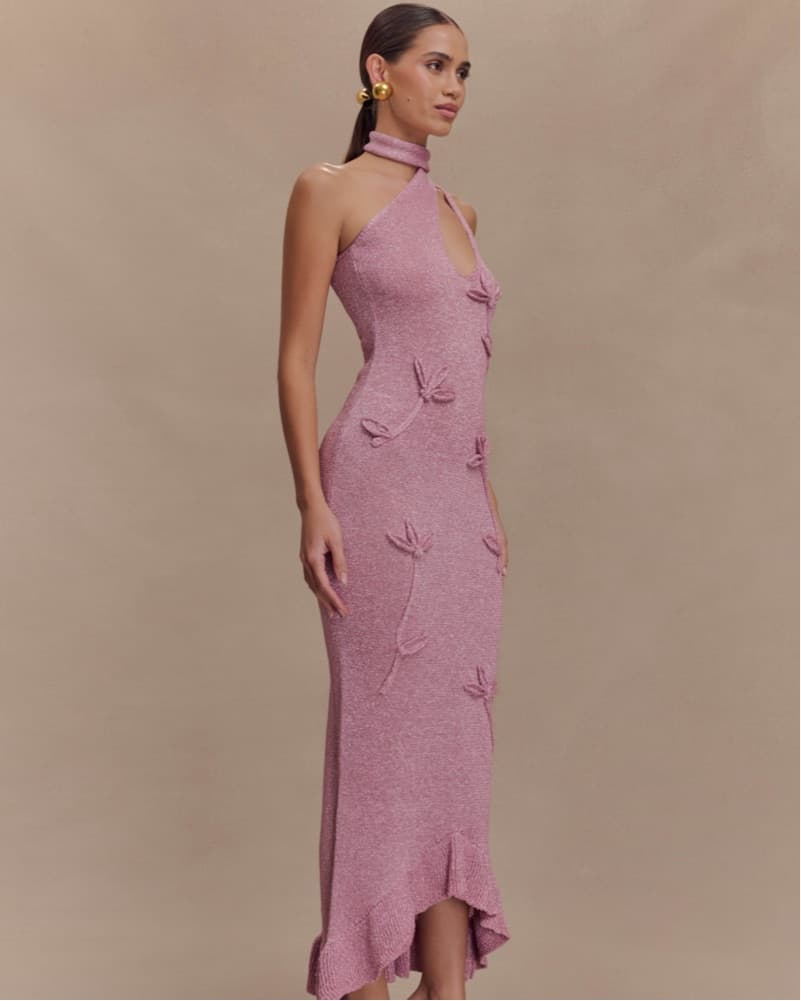 Celestino Floral Metallic Knit Maxi Dres - Image 2