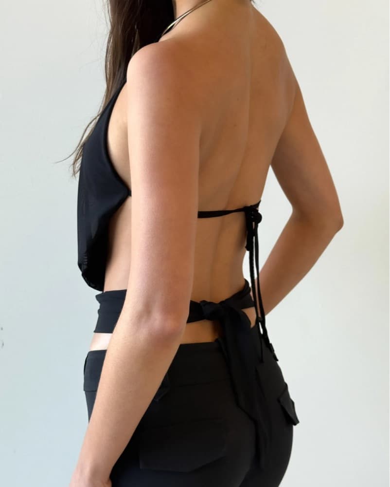 Black Halter Top - Image 2