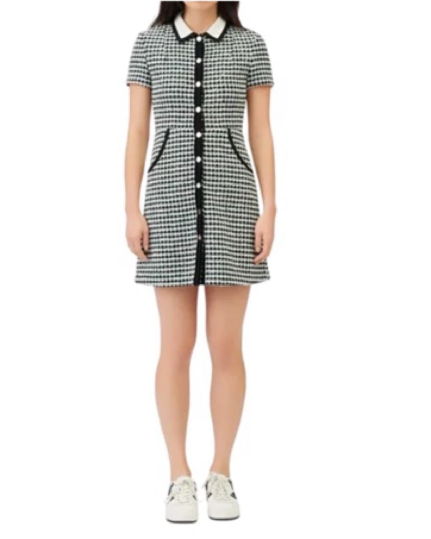 Maje Gingham Button-Down Dress - Image 1