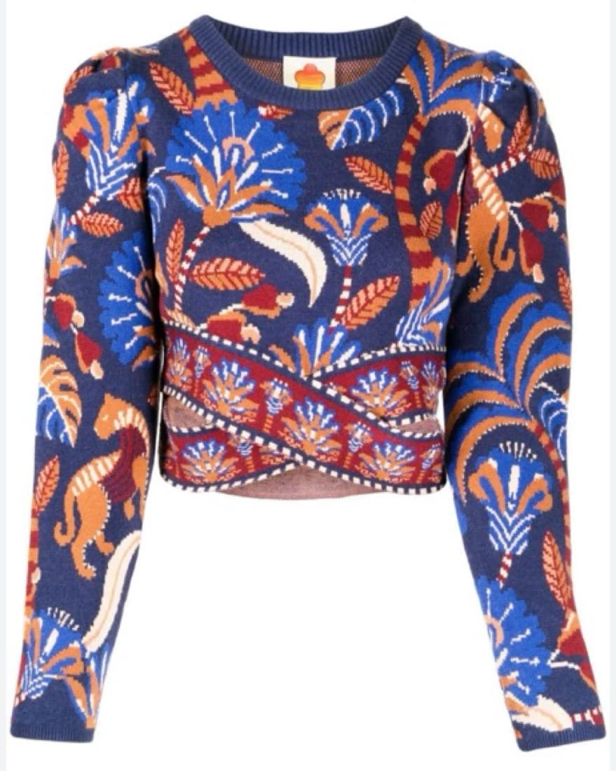 FARM RIO Nature Beauty Knit Crop Top - Image 1