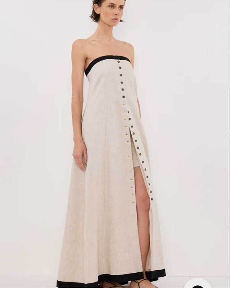 Dissh Ebony Natural Strapless Midi Dress - Image 3