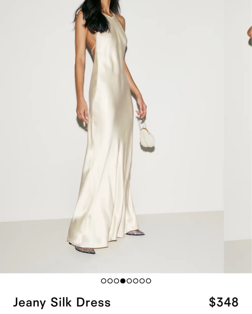 Reformation Pearl Satin Dress - Image 4