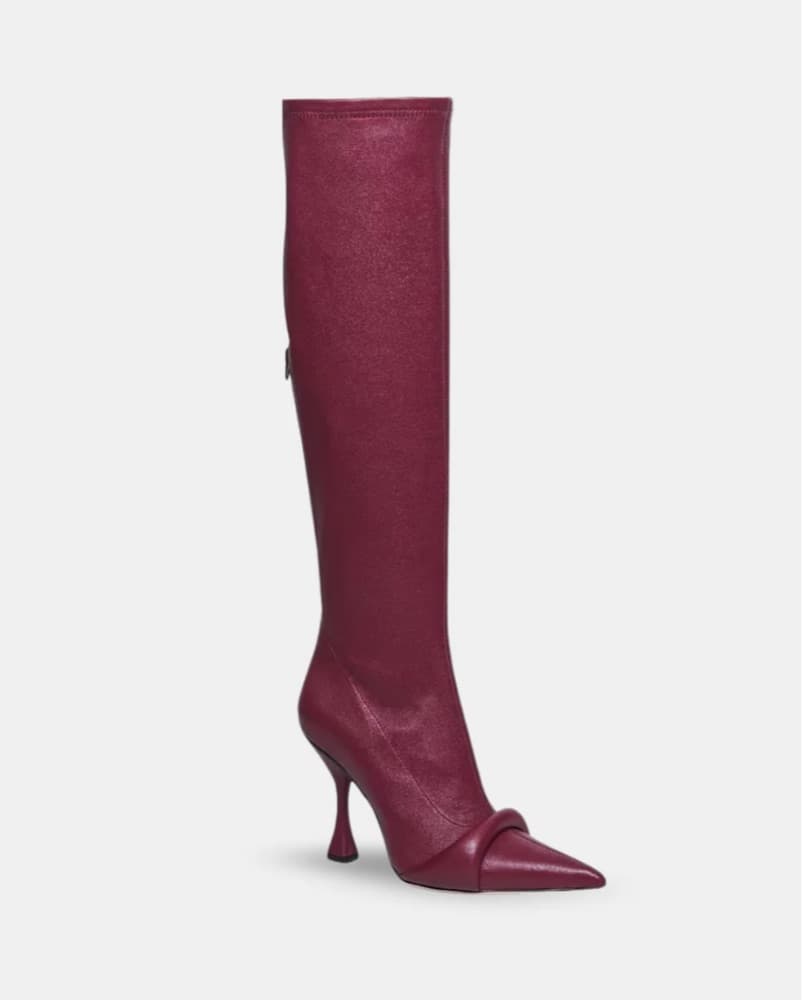 Hanifa Bordeaux Leather Knee-High Boots - Image 1