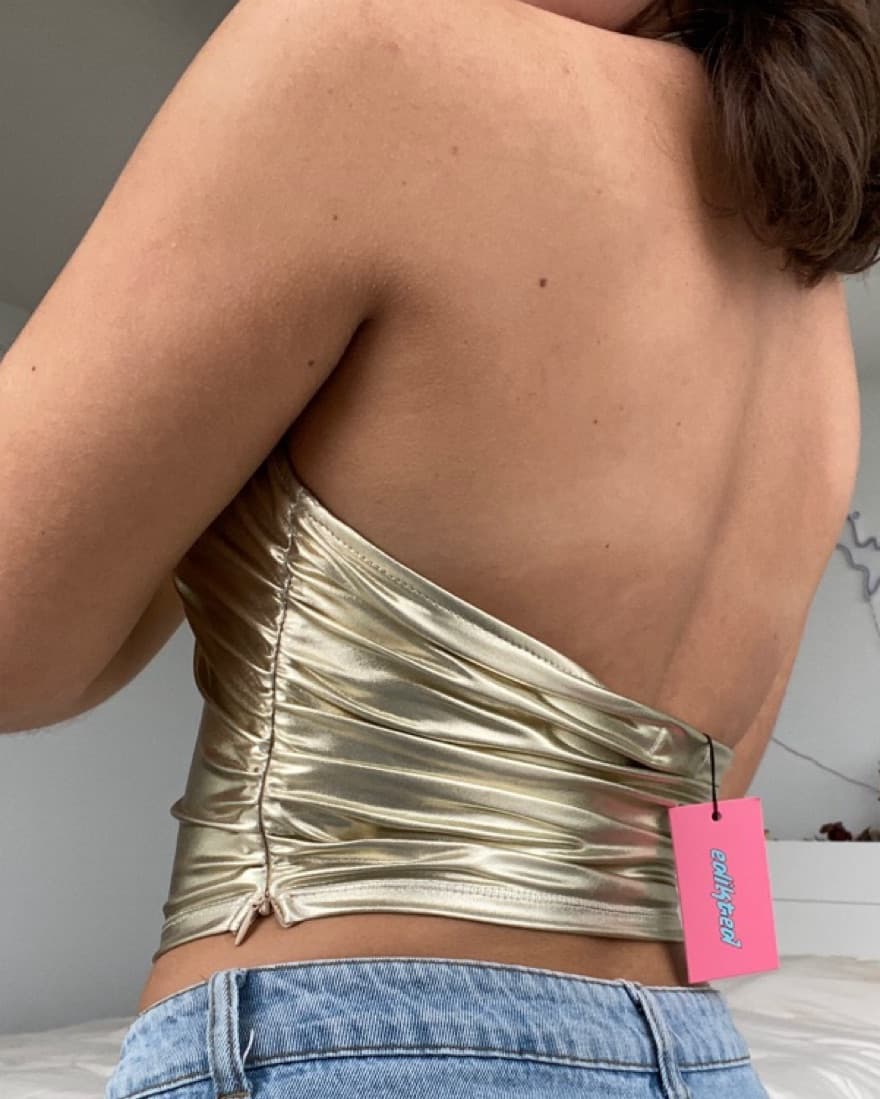 Edikted Gold Halter Top - Image 2