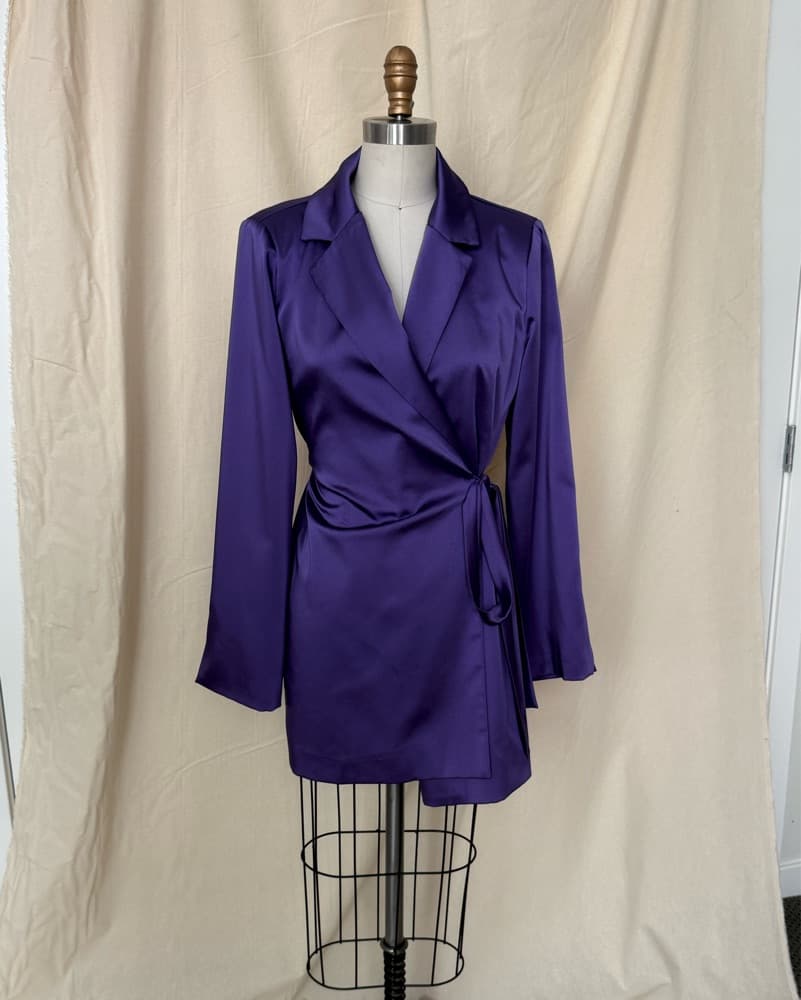 Italian Purple Wrap Blazer Dress - Image 1