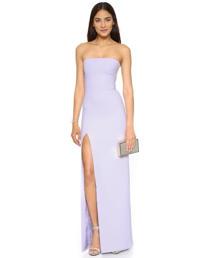 Elizabeth And James Lilac Strapless Gown - Image 1