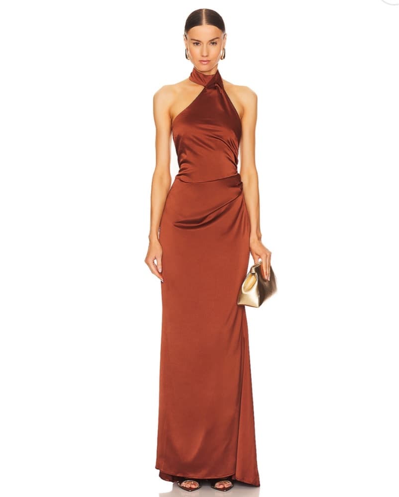Nookie Entice Satin Gown In Mocha - Image 2