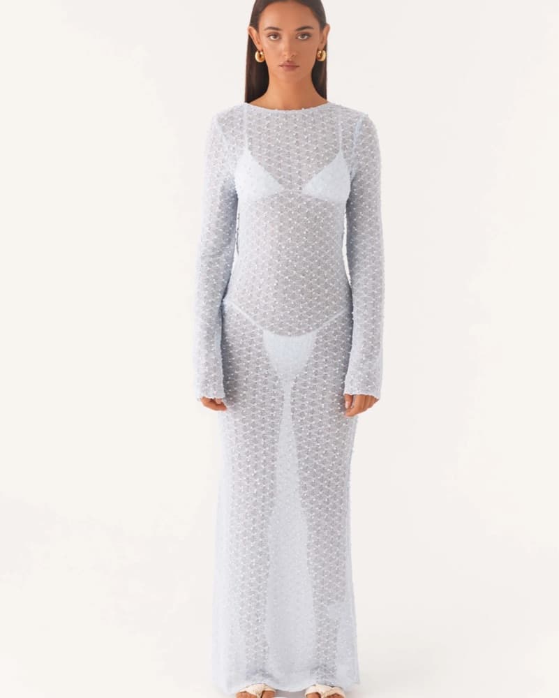 Blue Flirty Knit Maxi Dress | Peppermayo - Image 2