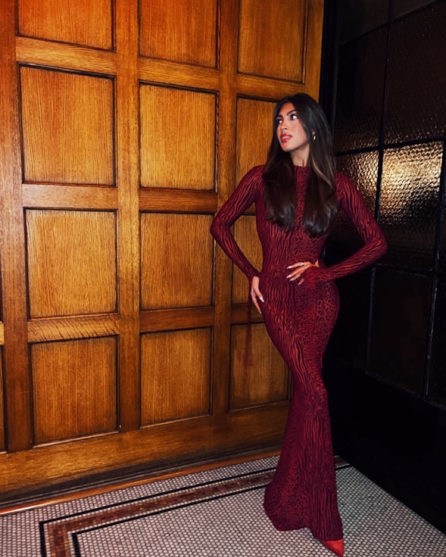 Red Animal Print Gown - Image 1