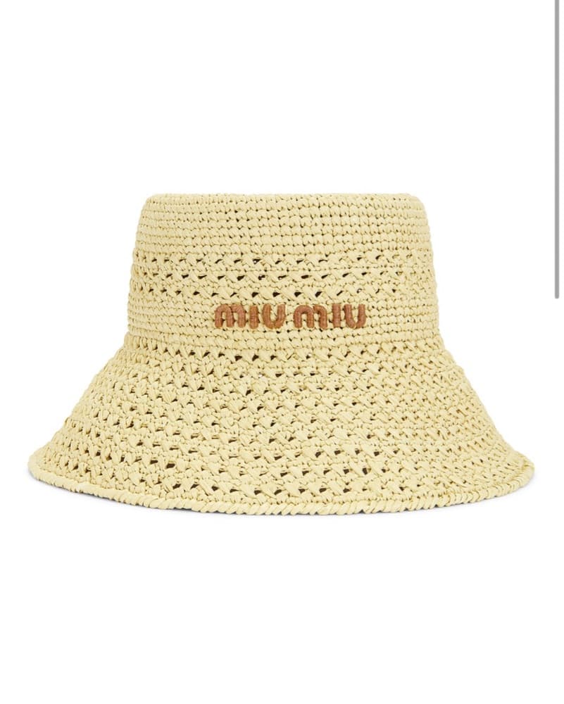 Miu Miu Crochet Rete Hat in Naturale - Image 2