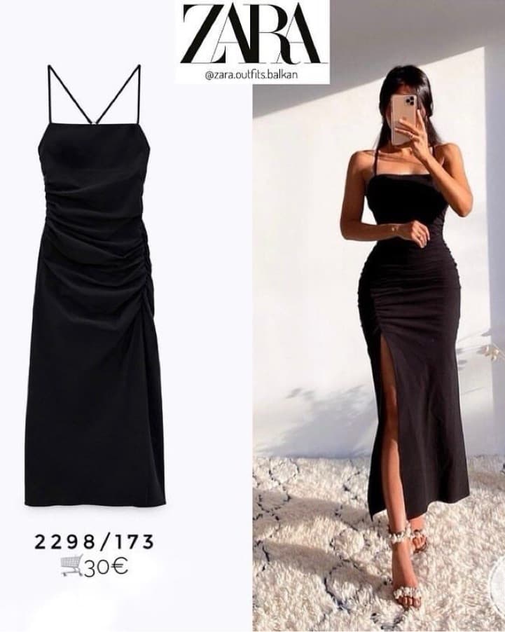 Midi Little Black Dress +slit  - Image 2