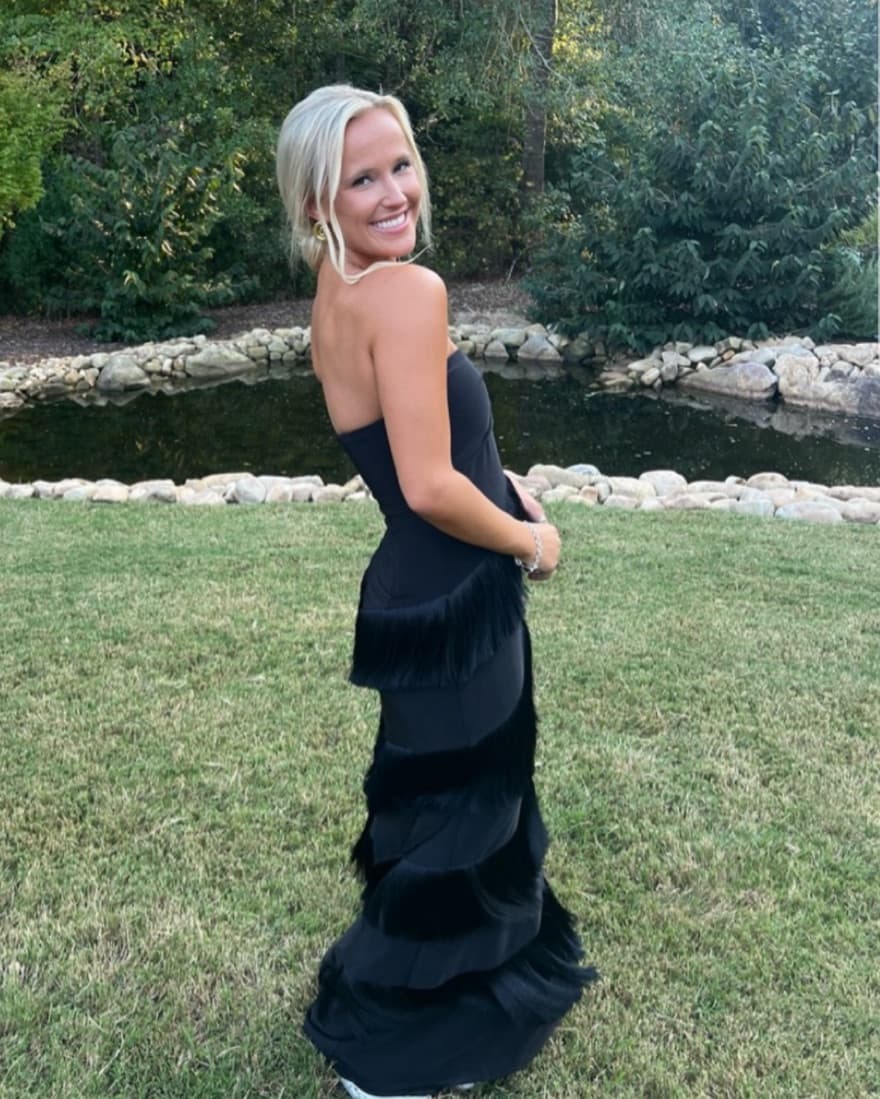 Hera Fringe Maxi Dress in Black - Image 3