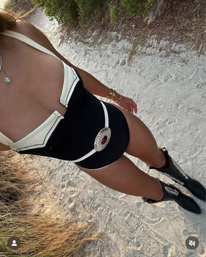 Chic Black Cowgirl Swimsuit - Image 2