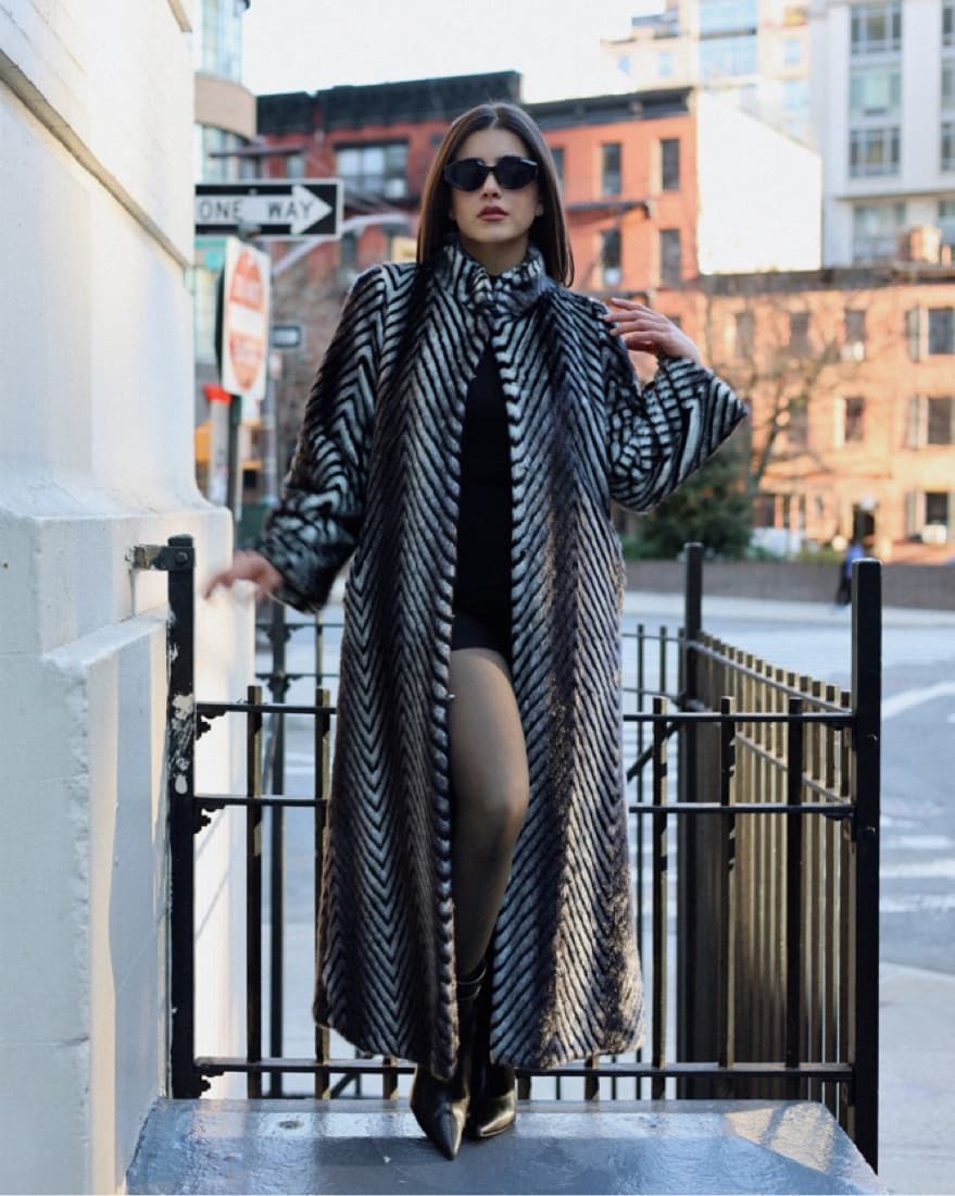 Faux Mink Fur Coat - Image 1