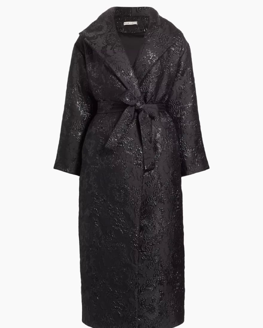 Alice & Olivia Black Long Wrap Coat - Image 1