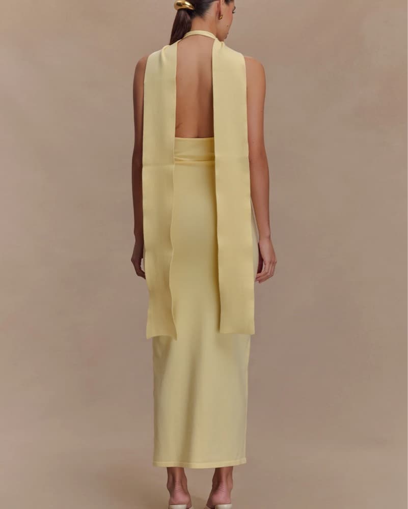 Floral Knit Midi - Lemon - Image 4