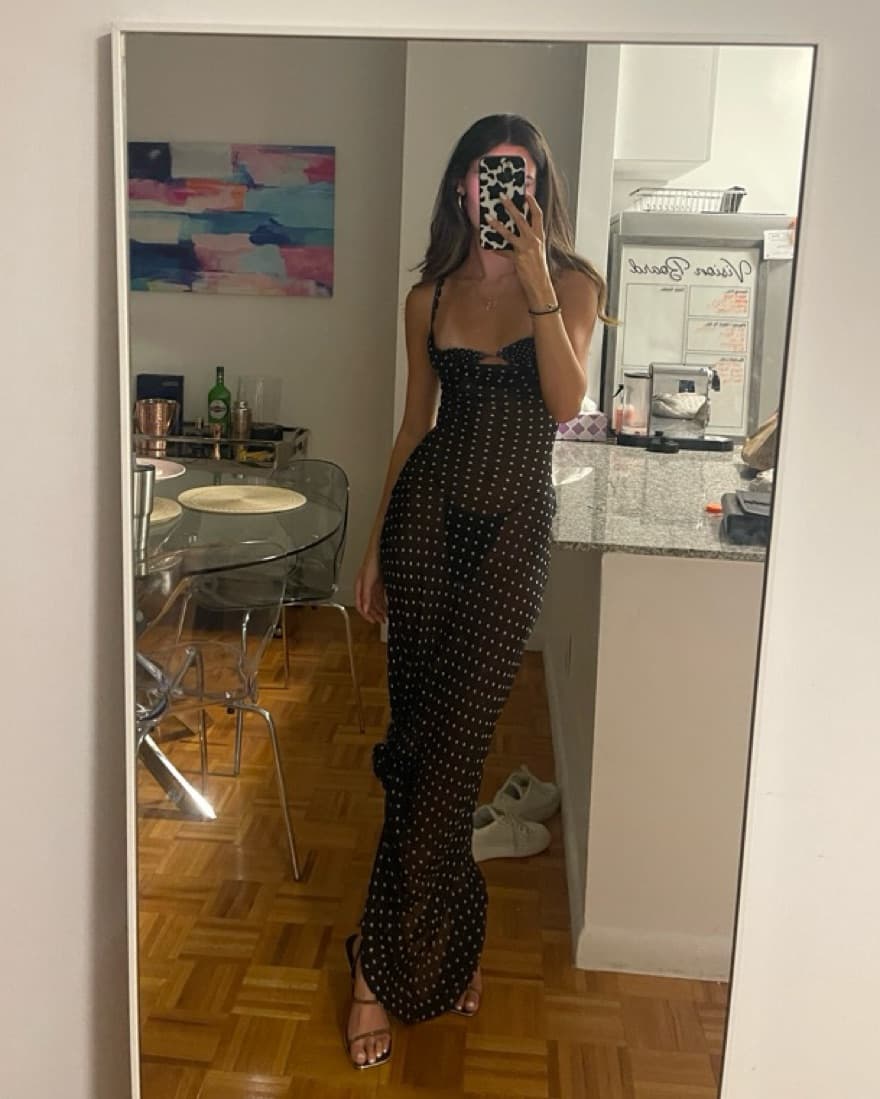 polka dot rat and boa dress - Image 3