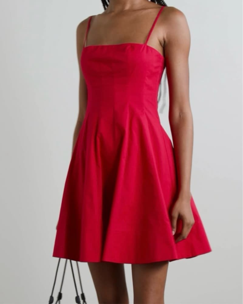 Staud Wylie Mini Dress Cherry Red - Image 1