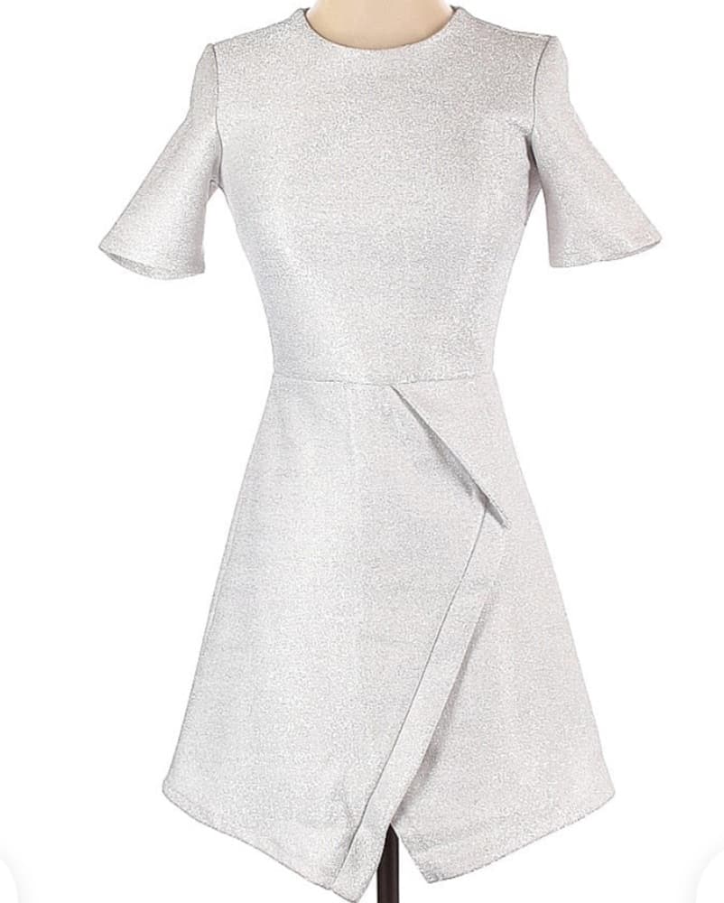 Topshop Silver Glitter Dress - Image 2