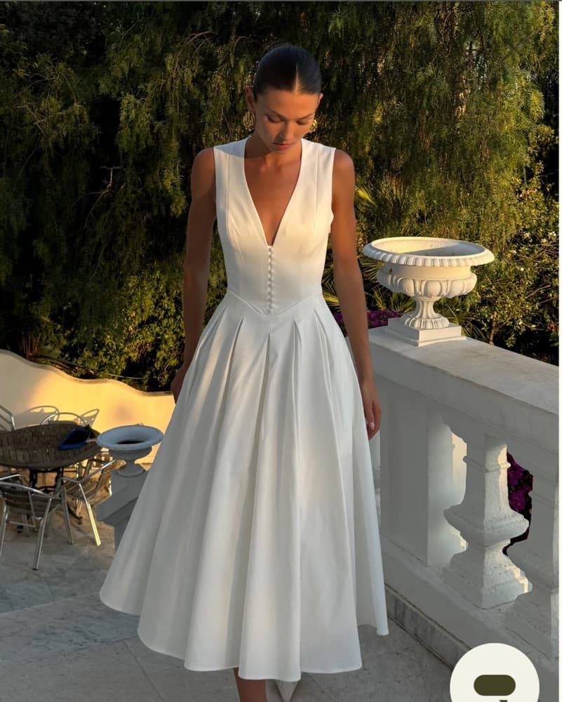 Meshki Keely White Midi Dress - Image 1